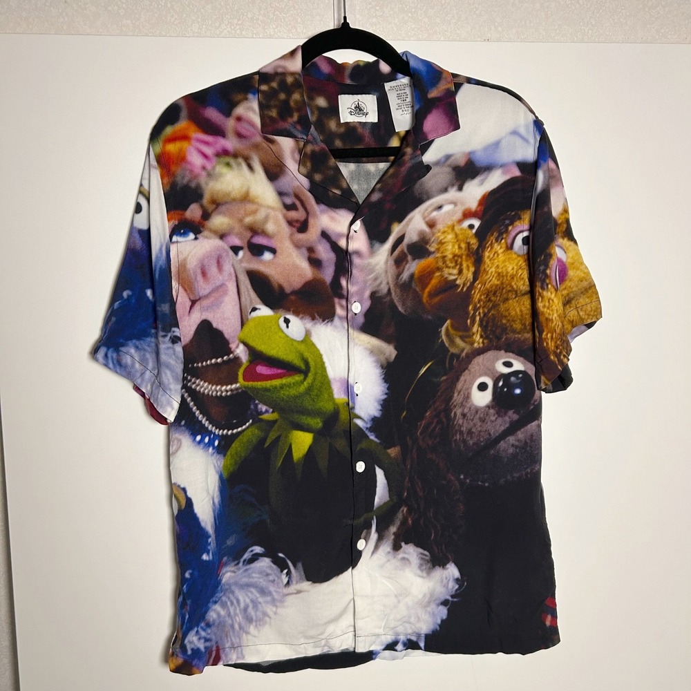 The Muppets Disney Theme Parks Button Up Shirt All Over Print Men's Medium 0272